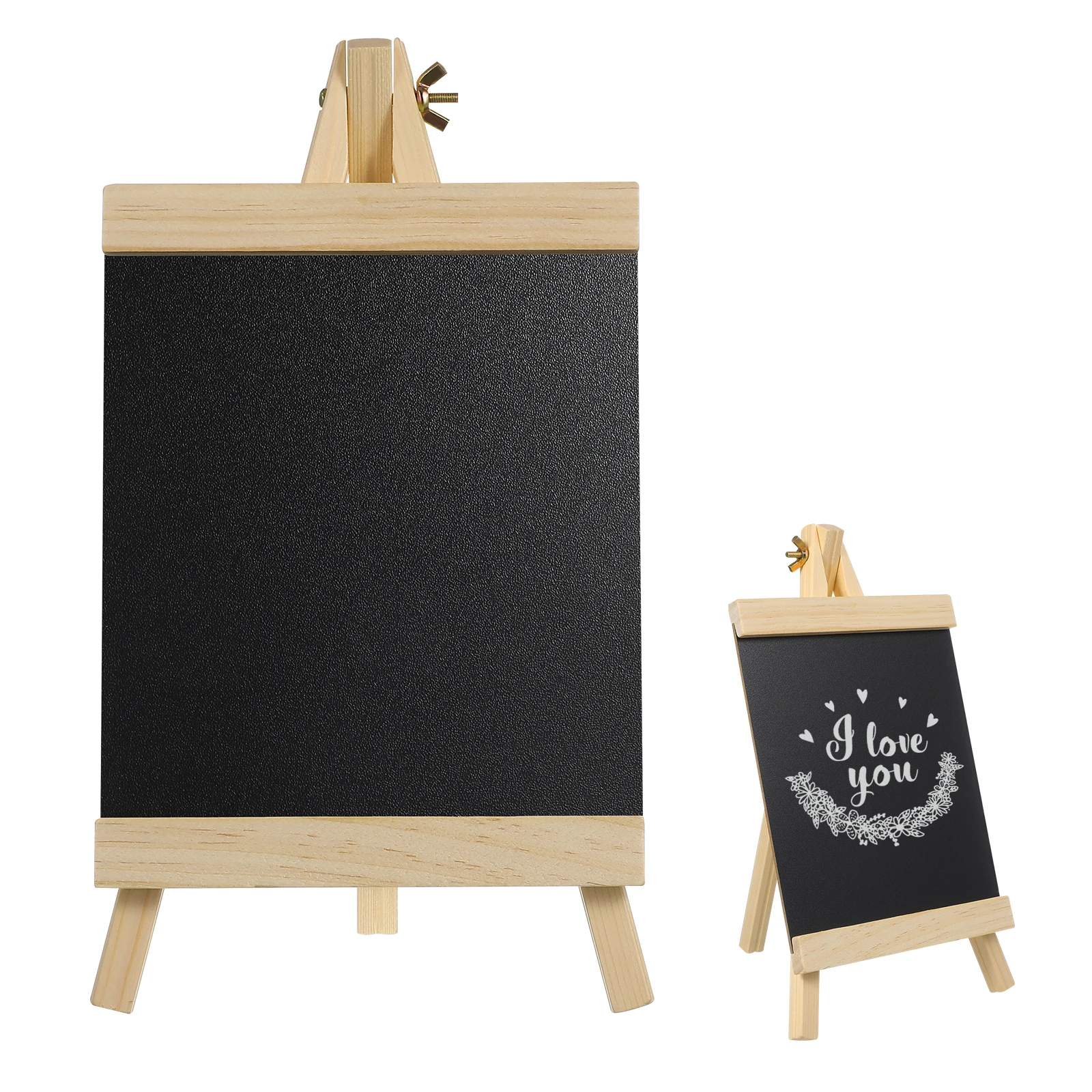 나무 칠판 사인 스탠드 독립형 테이블탑 블랙보드 메뉴 레스토랑 주방용 손쉬운 닦기 표면 휴대용 공간 절약