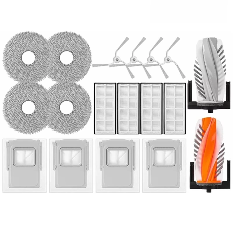 Retail For ROMO P/For ROMO S/For ROMO A Vacuum Cleaner Accessories& Spare Parts 18PCS Roller Side Brush HEPA Filter Mop Pad