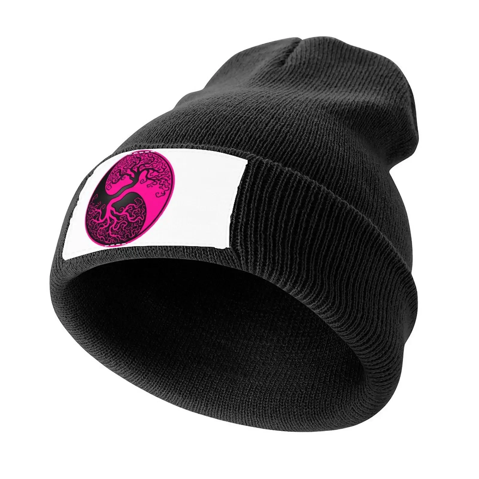 

Pink and Black Tree of Life Yin Yang Knitted Cap Designer Hat |-F-| Sports Cap Women's Men's