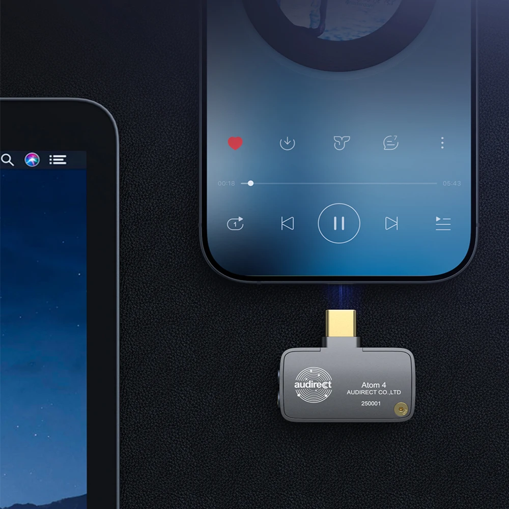 Audirect ATOM4 الصوت المحمول DAC/Amp مع مضخم سماعة الرأس USB C ذو الدائرة المتوازنة الحقيقية