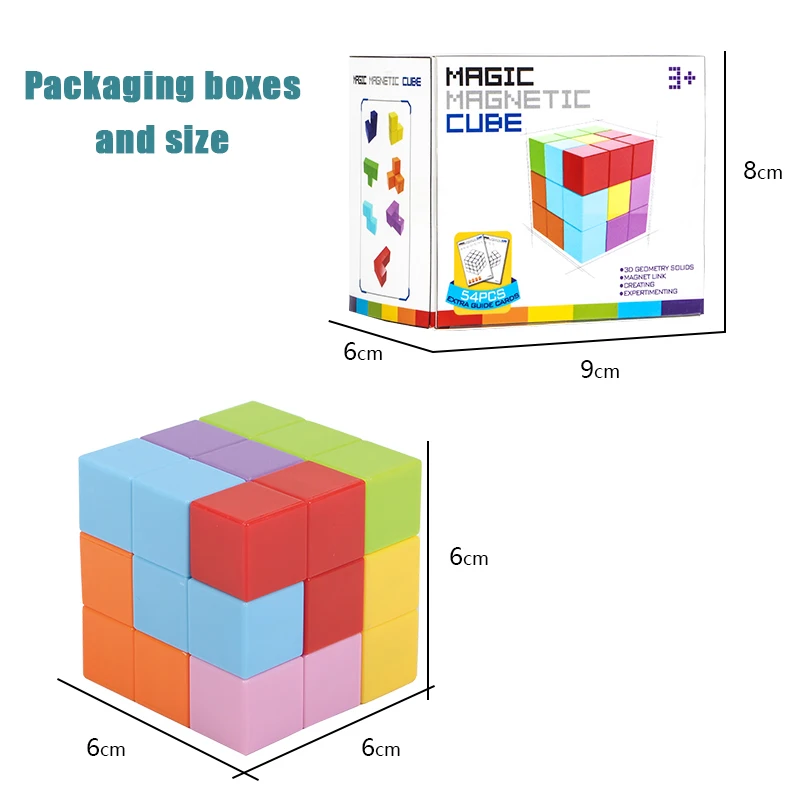 Cube Magneet Magnetische Blokjes Speeltjes Cubo Puzzel Educatief Speelgoed Meerdere Vormen Magic Cube Kerst Verjaardag Geschenken