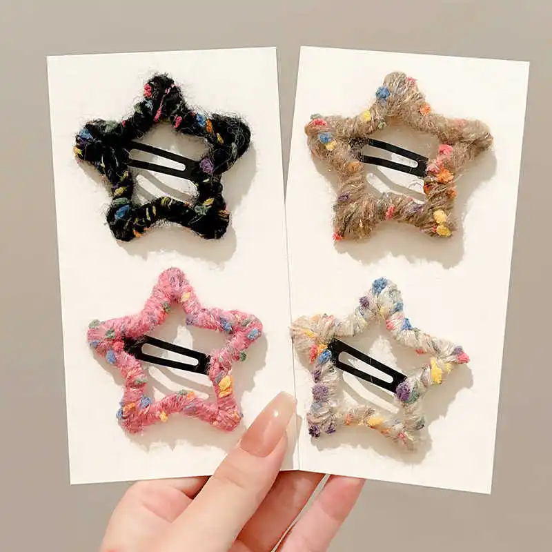 

Woven Star Hair Clip with Colorful Dots, Elegant Side & Front Hair Pin for Women, 2025 Hair Accessories,Trendy Front Hair Pin
