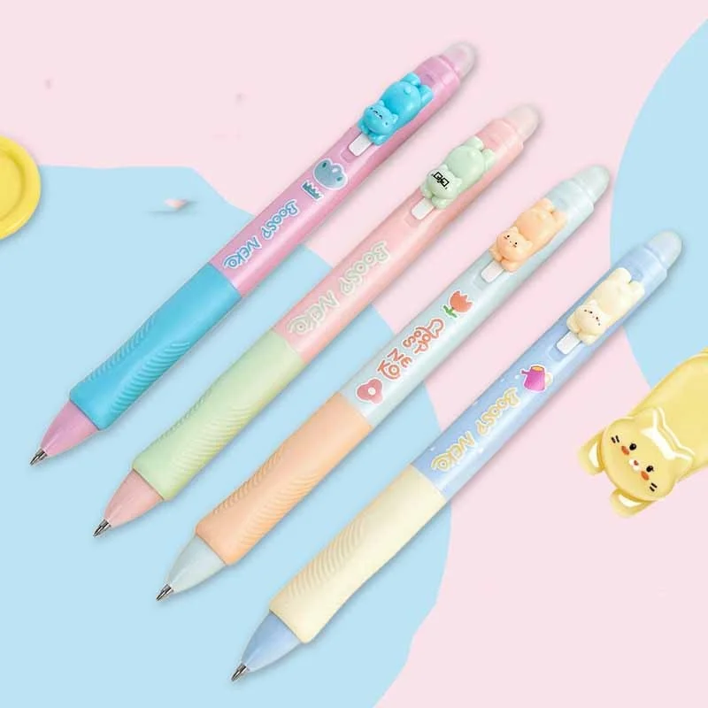36pcs/lot Kawaii Cat Erasable Gel Pen Cute 0.5mm Blue/Black Ink Signature Pens School Writing Supplies