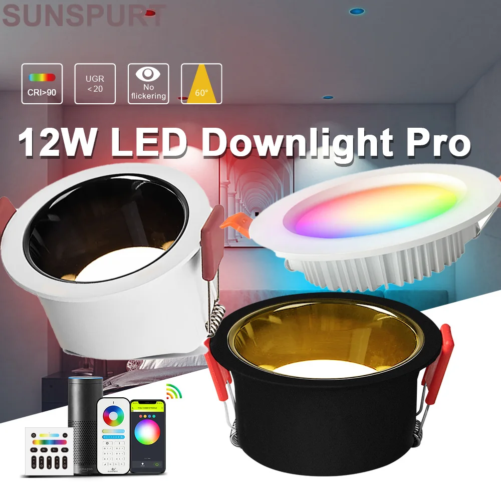

RGBCCT Zigbee 3.0 LED Downlight Pro GL-D-006/007/009/013/015P 6W/12W Smart Waterproof Work With Tuya APP/Voice/RF Remote Control