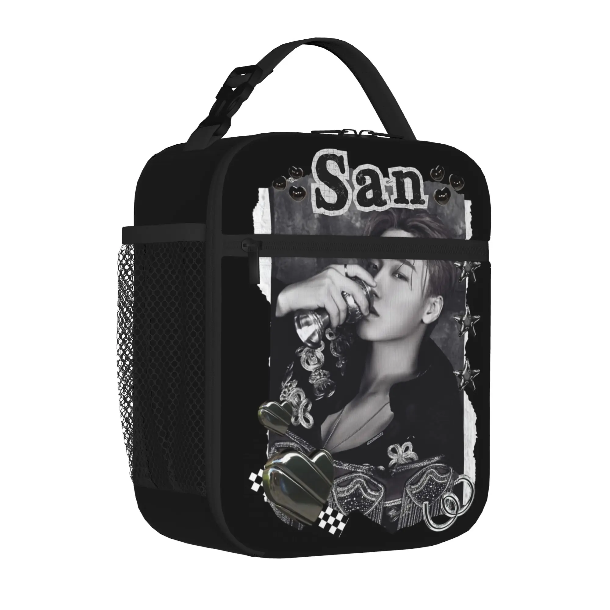 Kpop Boy Group A-Ateez Thermal Insulated Lunch Bags for Picnic  Portable Bento Box Cooler Thermal Lunch Boxes