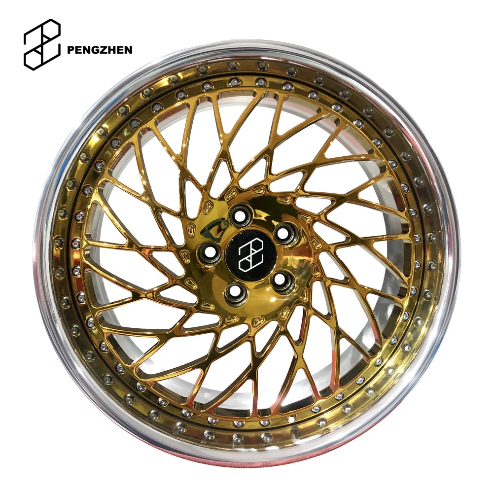 

Pengzhen Customized Chrome Gold Spoke and Polish Rim Classic Wire Wheels for Limousine Bus