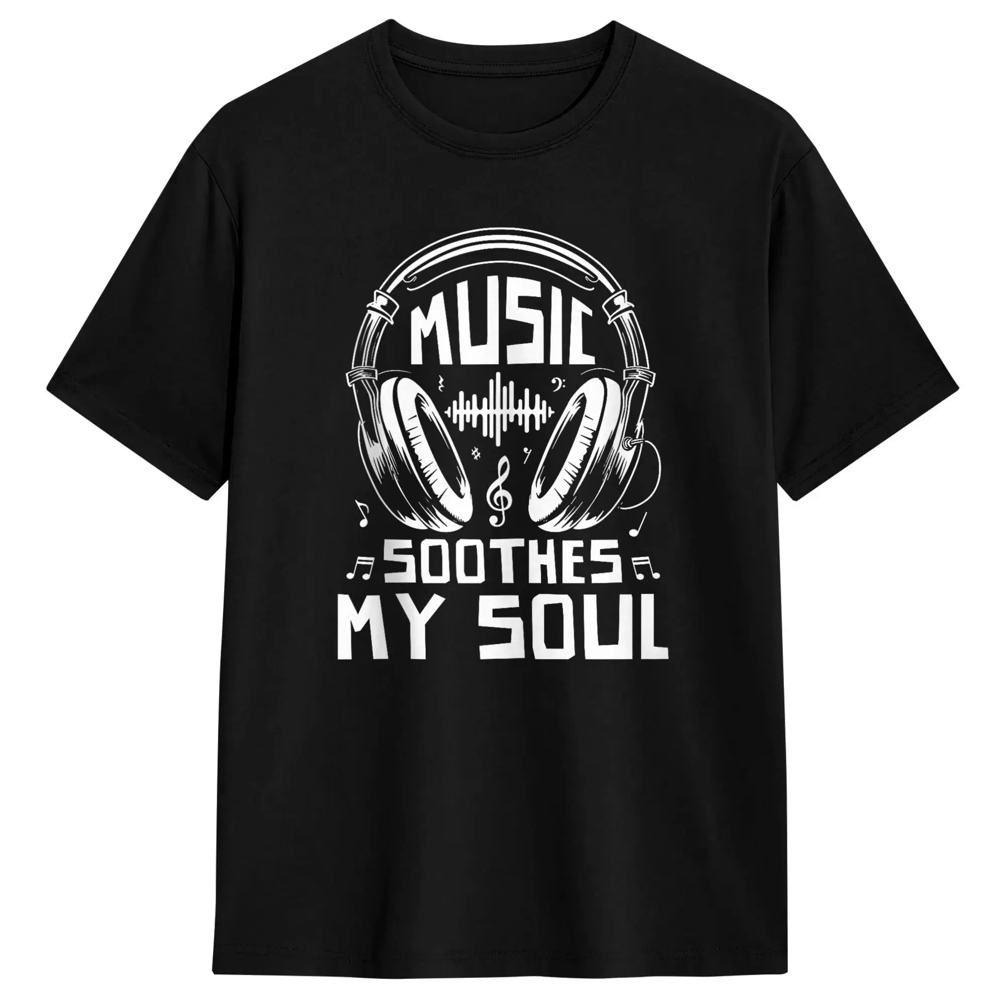 Music Lover Shirt Music Soothes My Soul Musical Gift T-Shirt  Harajuku T Shirts Short Sleeve Y2K Retro Tops Pure Cotton Top Tees
