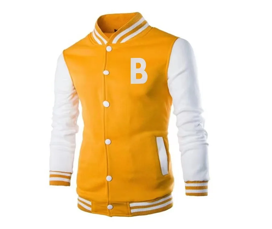 New letter printed polyester top fashionable single breasted casual baseball jacket loose cardigan couple jacket