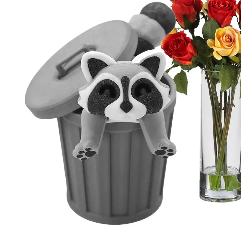 

Racoon Trashcan Toy Flexible And Fun Articulated Raccoon Fidget Toy Flexible Trash Panda Fun Fidget Toy In Black And Gray 3D