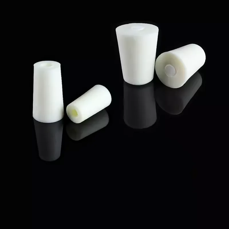 10PCS Glass test tube foamed silicone stopper with sand core laboratory heat-resistant conical flask stopper