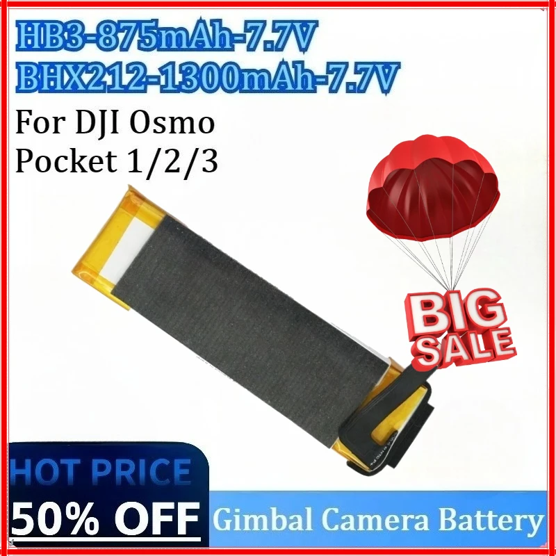 

New HB3-875mAh-7.7V / BHX212-1300mAh-7.7V for DJI Osmo Pocket 1/Osmo Pocket 2 /Osmo Pocket 3 High Quality Gimbal Camera Battery