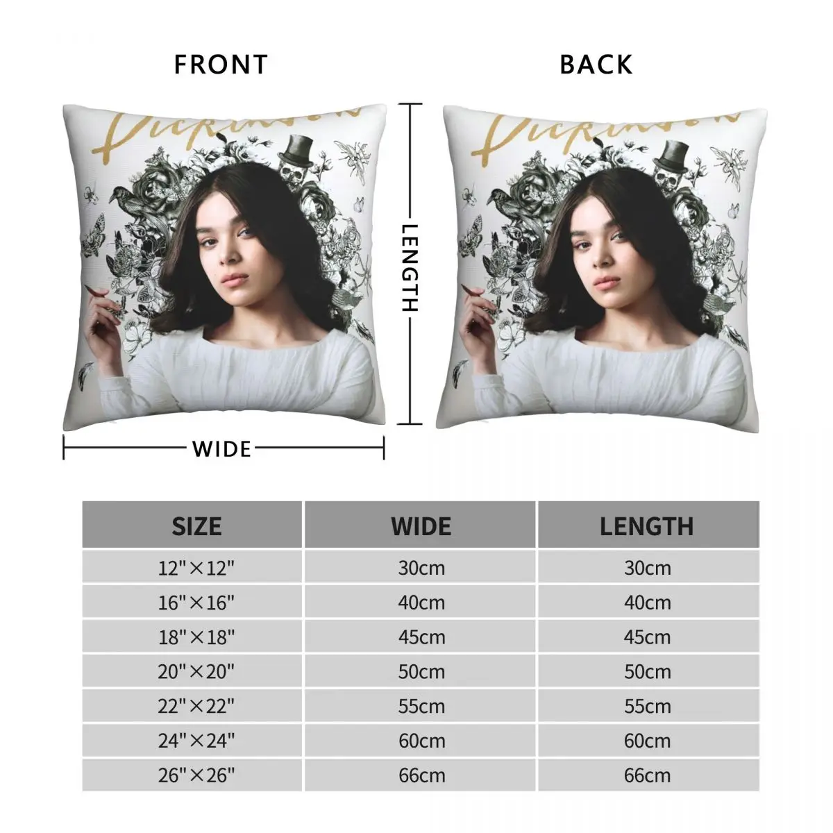 Dickinson S1 Promo Poster Square Pillowcase Polyester Linen Velvet Creative Zip Decorative Pillow Case Sofa Cushion Cover 45x45