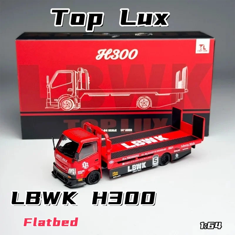 top-lux-1-64-h300-rimorchio-pianale-nero-con-finiture-rosse-modello-in-miniatura-in-lega-pressofusa-articolo-decorativo-per-adulti-disponibile-in-magazzino