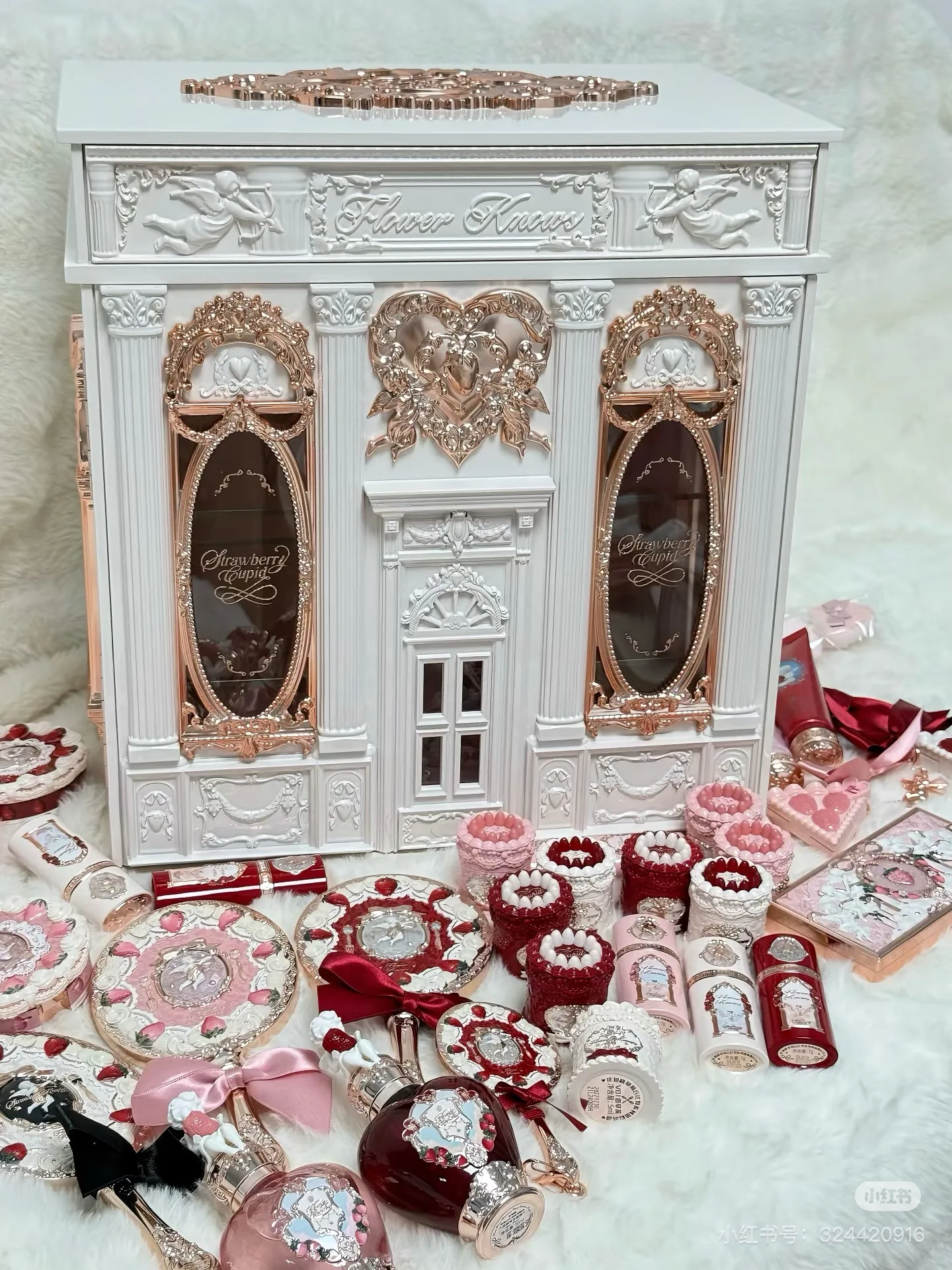 Flower Knows Strawberry Cupid Allin Large Gift Box Products Storage Cabinet Cosmetics Storage Box Without Makeup