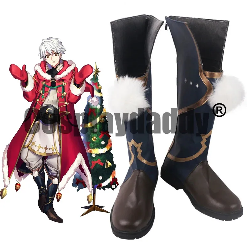 

Fire Emblem Heroes FEH Rarity Robin Reflet Праздничный тактик Winter's Envoy Christmas Ver. Игровая обувь для косплея, высокие сапоги S008