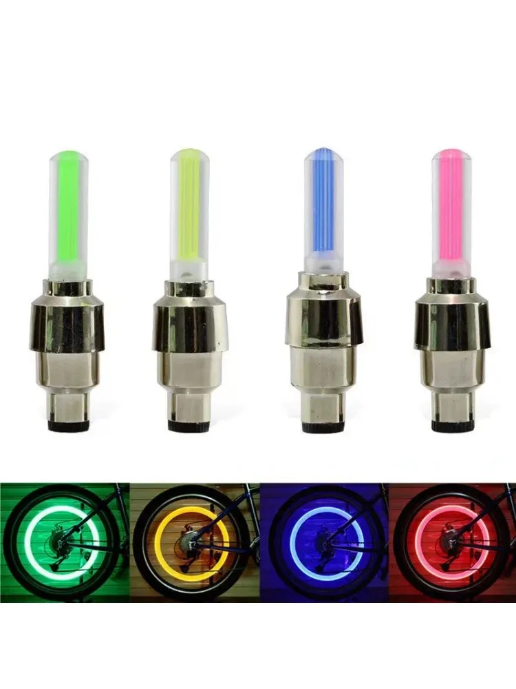 AliExpress MOONBIFFY 2PCS Bicycle Bike LED Lights Tire Valve Cap Flashlight Auto Car Motorcycle Tire Air Valve Wheel Spokes Light Bike Accessories