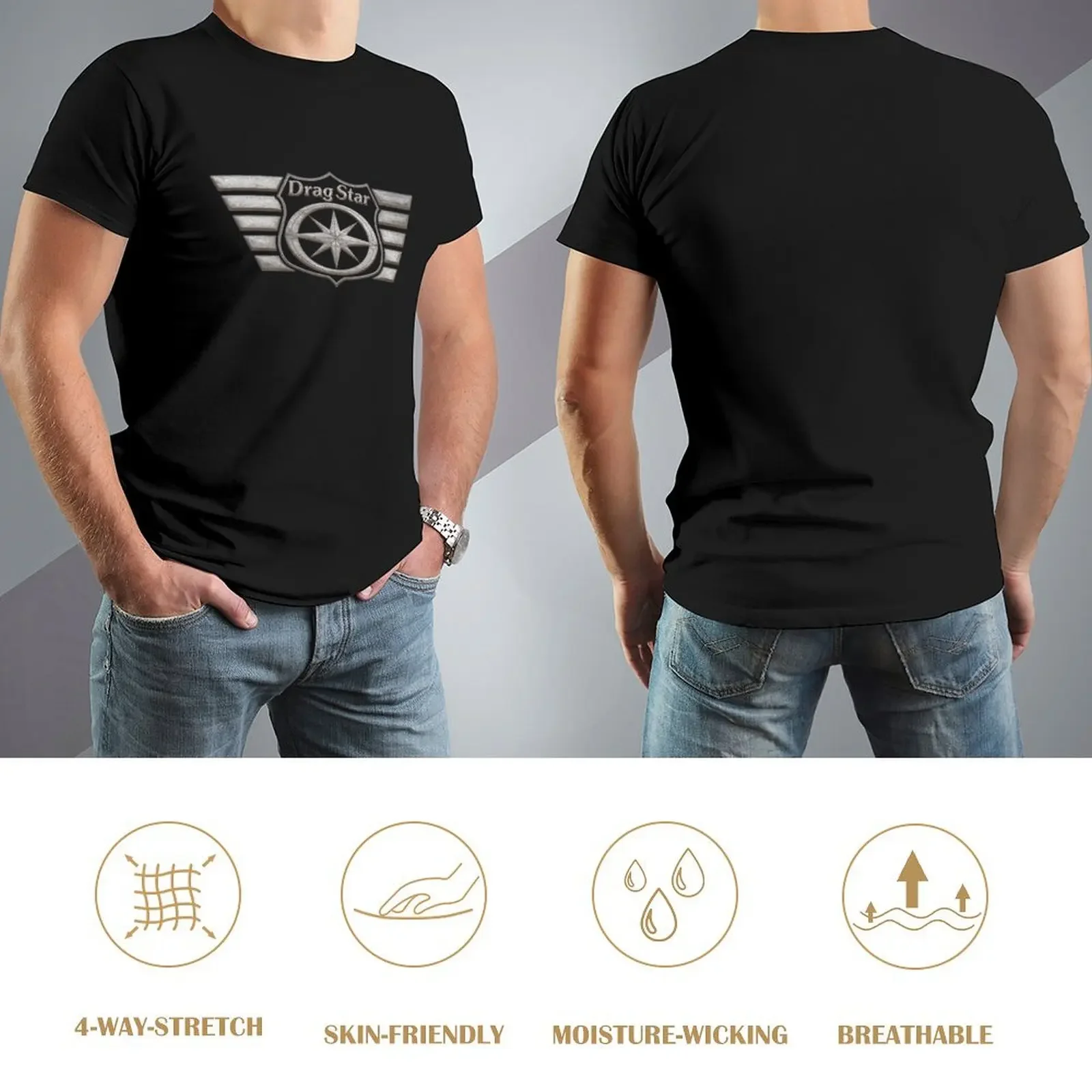 Drag Star XVS 1100, XVS 650, XVS 400 Wings 1 Camiseta vintage anime camisa homem roupas camisetas roupas masculinas