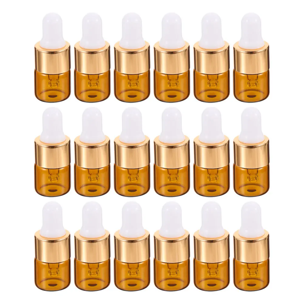 

25Pcs Mini Glass Dropper Bottles Portable Essential Oil Holder Travel Vials Perfume Subpackaging Container Body Lotion Storage