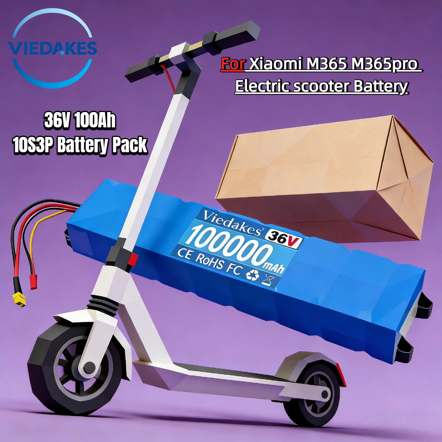 10s3p 18650 Battery Pack 100Ah Long-Lasting, For Xiaomi M365 M365pro Electric Scooter Batteries Replacement, 10s3p 36v Battery