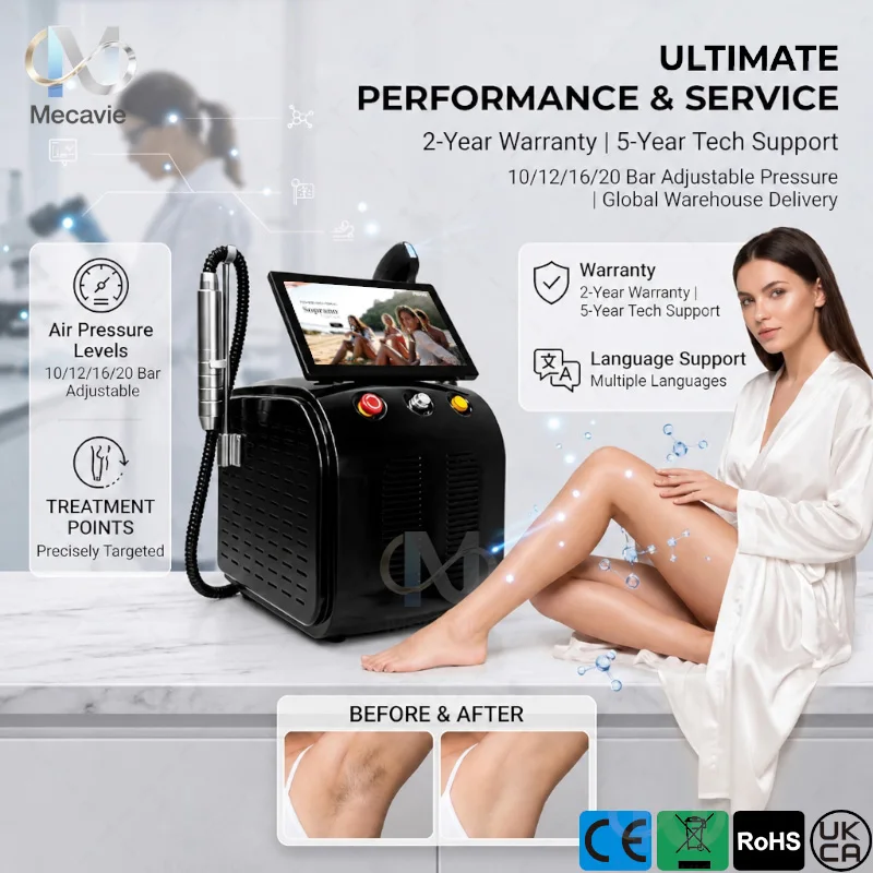 Appareil de beauté multifonction 2 en 1 pour le bureau, laser diode pour l'épilation permanente, laser picoseconde ND YAG pour l'élimination des pigments de tatouage -5 ° Épilateur sans douleur à refroidissement par glace C Ice, technologie optique FAC, convient à tous les tons de peau, lavage non invasif des tatouages, nettoyage des pores