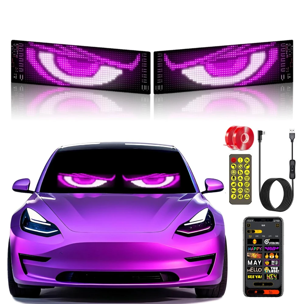 

1PCS 5V Car Devil's Eye Light Windshield Programmable Mode, Application Control | Suitable for Sedans SUV、 Medium sized truck.