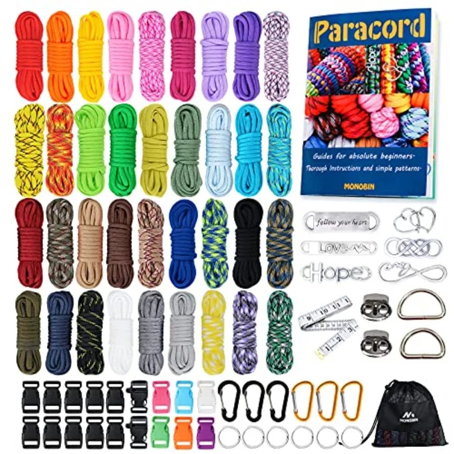 

Paracord Combo Kit - 36 Colors, Multifunction Ropes and Accories for Crafts