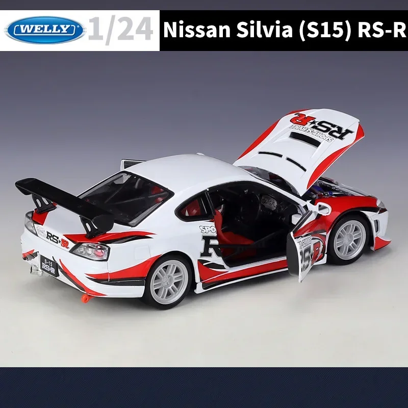 

S15 RS-R Nissan Silvia Alloy Car WELLY 1:24 Литье под давлением и игрушечный транспорт Модель автомобиля Миниатюрная масштабная модель автомобиля Игрушечный для детей