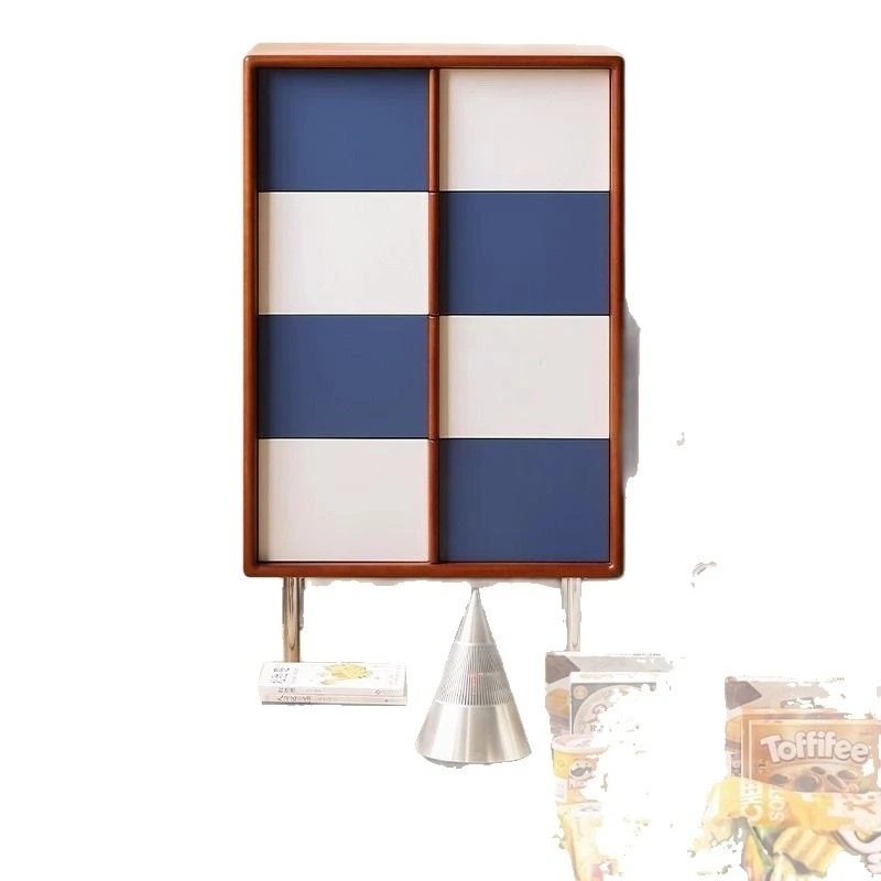 Contrasting color locker, drawer storage, color matching, bedside cabinet, stainless steel material