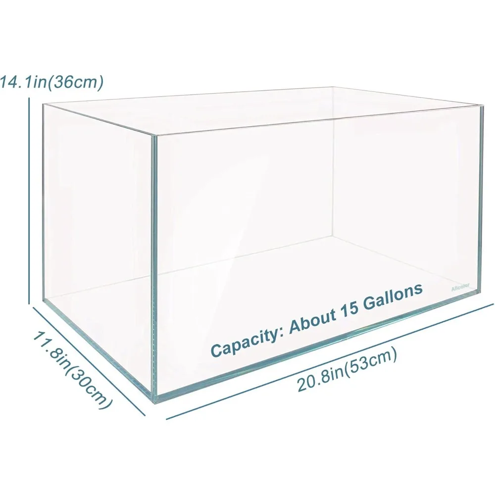 ترقية جديدة رائجة البيع - خزان حوض السمك بدون إطار فائق الوضوح 2-22 جالون زجاج حديد منخفض (15 جالون) شائع
