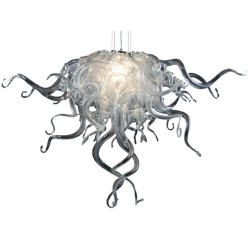 

Designer Italy Glass Pendant Lamp Transparent Gold Mouth Blown Chandelier with LED Bulbs Modern Lighting Fixture