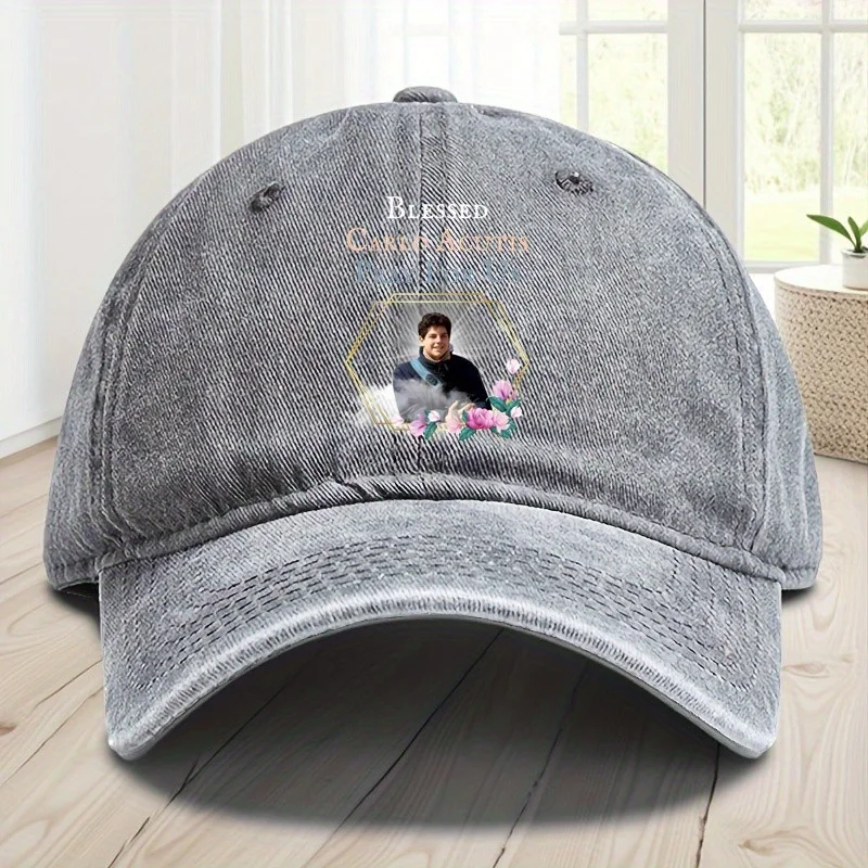 قبعة بيسبول Blessed Carlo Acutis Pray For Us المثالية للعطلات الكاثوليكية، قبعة بيسبول متوافقة مع الصيد والسفر في الهواء الطلق