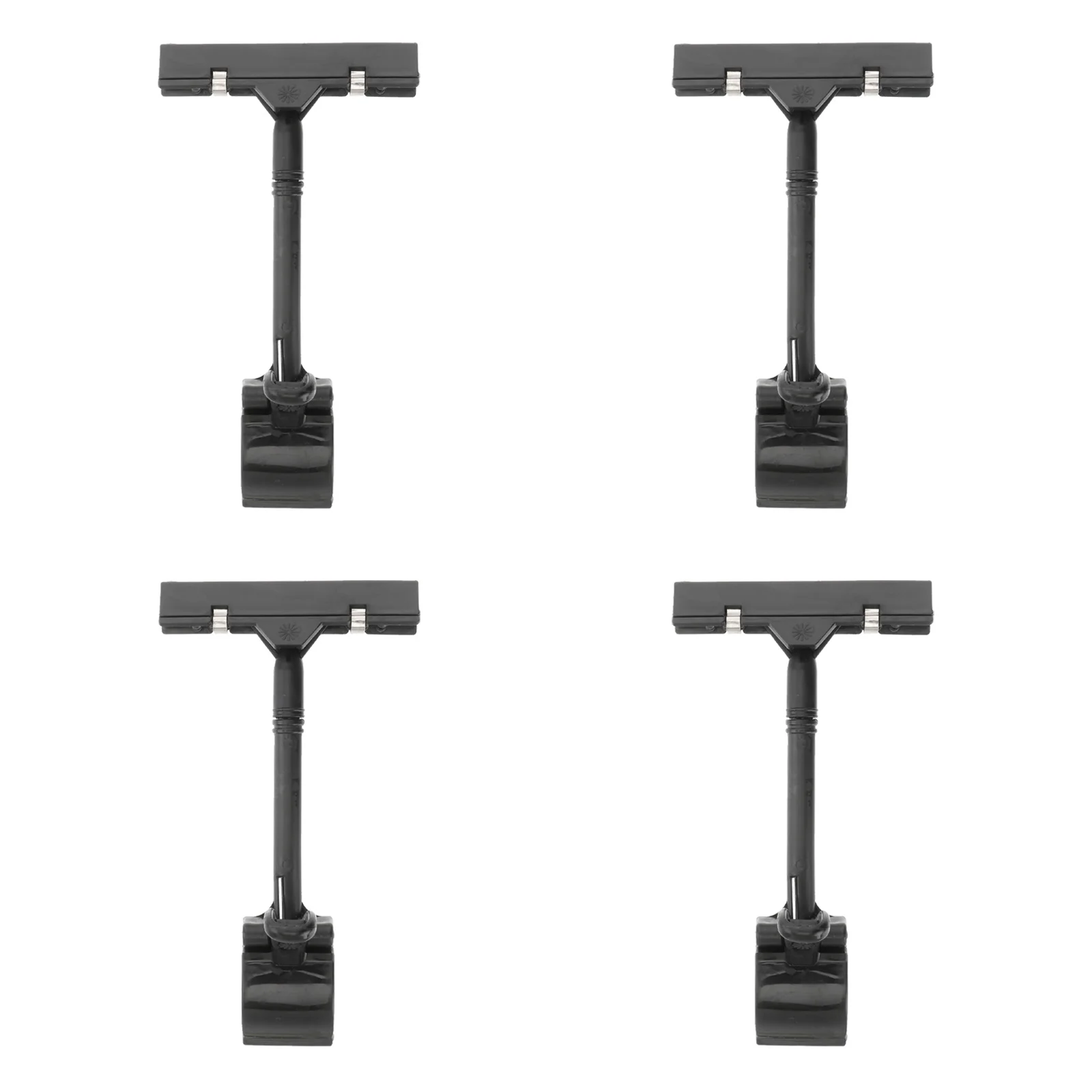 

4 Pcs Plastic Sign Clip Adjustable Price Tags Holder Supermarket Promotions Display Clamp Rotatable Advertising