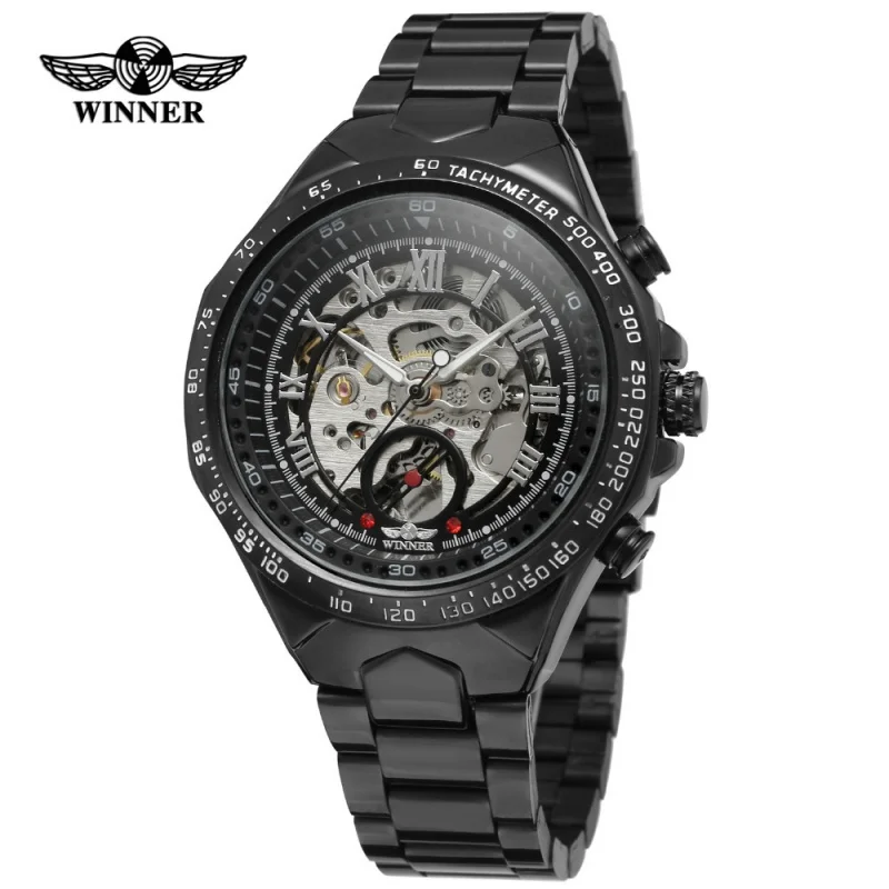 Free Shipping OUTLETSWinner WINNER European and American Men's Fashion Hollow Automatic Mechanical Watch