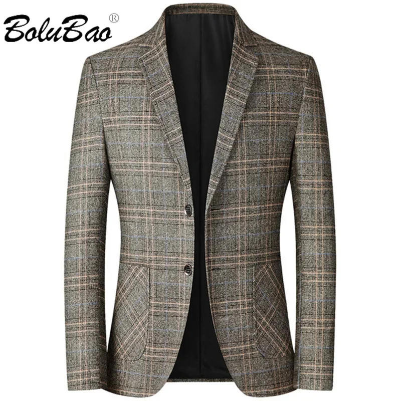 

BOLUBAO 2024 Spring Autumn Men’s Blazers British Printed Wedding Business Casual Suits Male Formal Blazers