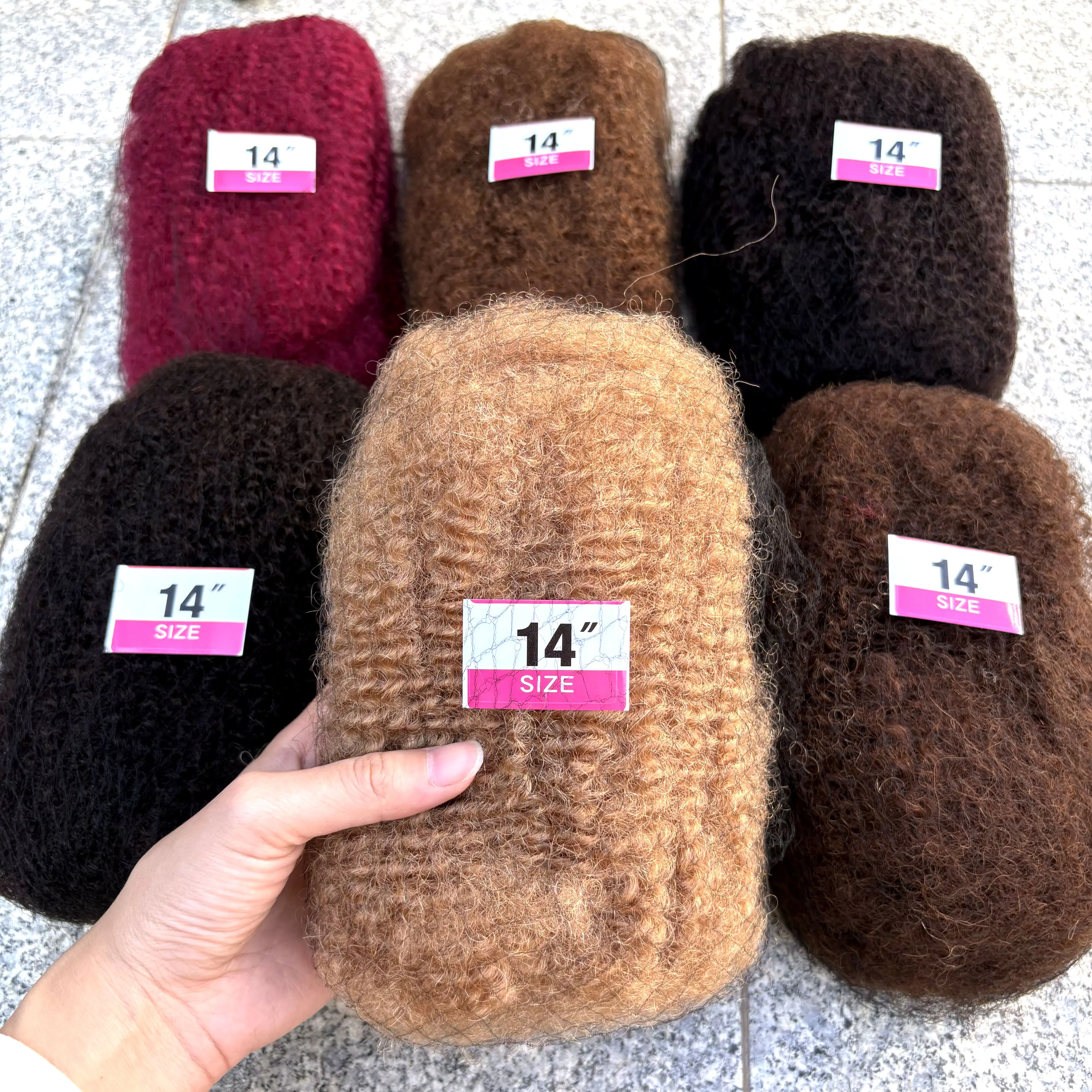 Colorato 30/50g Confezione 4C Afro Crespo Capelli Umani Bulk 10-18In 100% Capelli Umani Morbido Afro Crespo Bulk per Locs Estensioni/Colpi/Torrecce