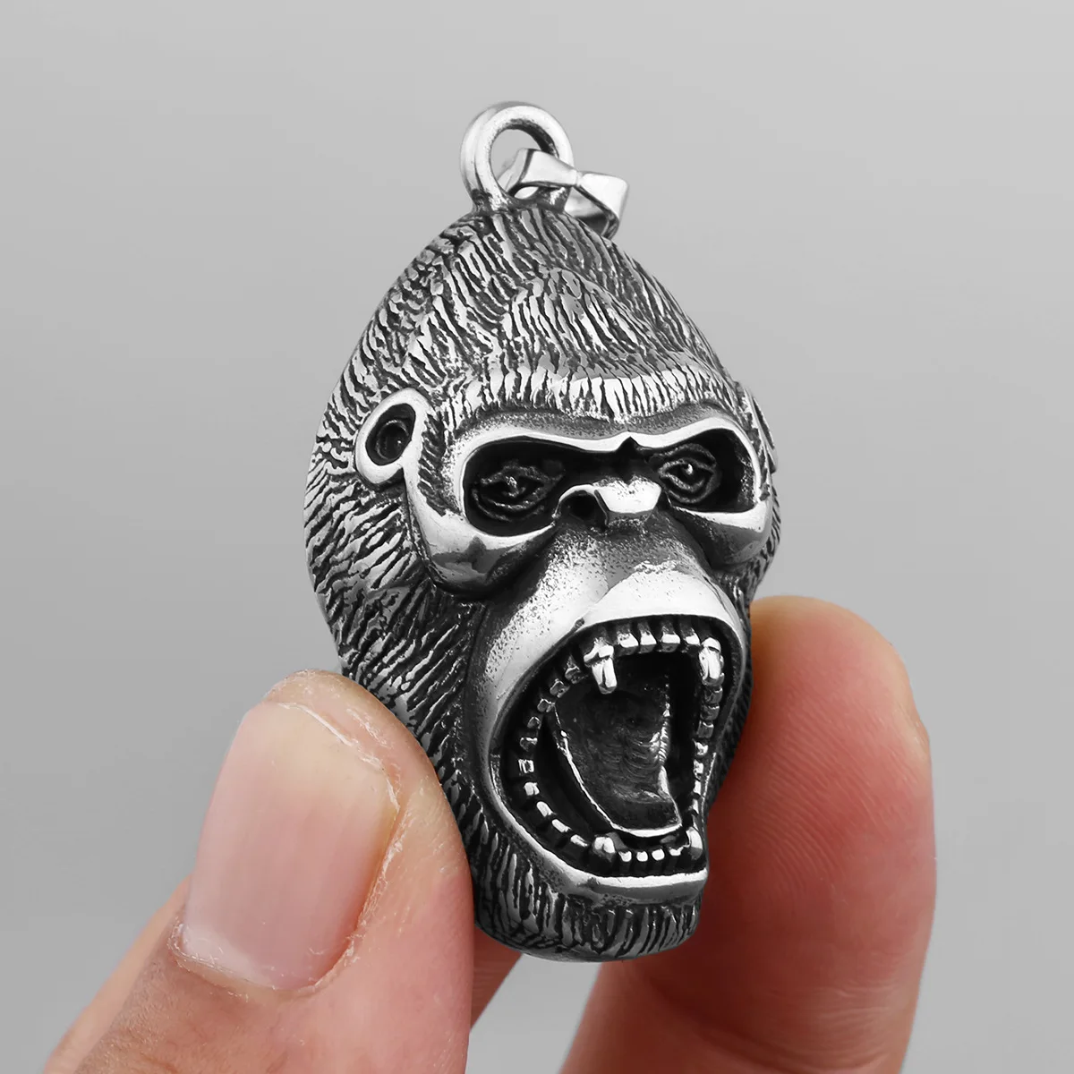 Vintage Bape Pendant Stainless Steel Retro Gorilla Mens Necklace Hiphop Rock Ape Nightclub Jewelry Accessories