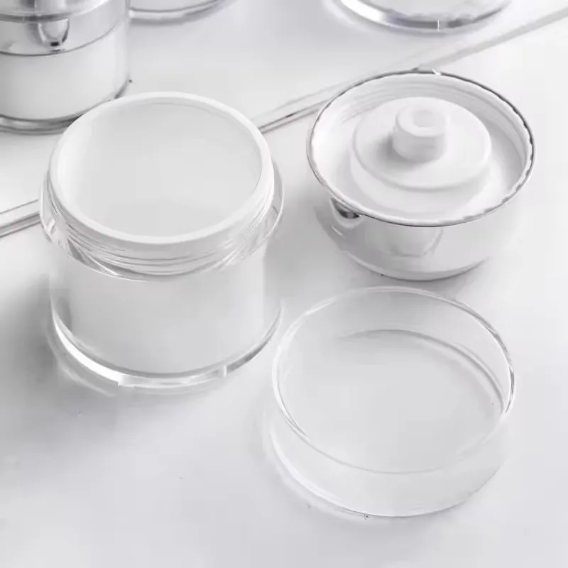 Cream Jar Vacuum Bottle Airless Pump Jar Travel Containers For Lotion Leak Proof Empty Refillable Cosmetic Acrylic Jar Container