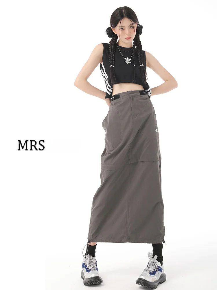 

Женская рабочая юбка-миди с высокой талией, А-силуэт, облегающая, тонкая, летняя, новинка, повседневный стиль для офиса