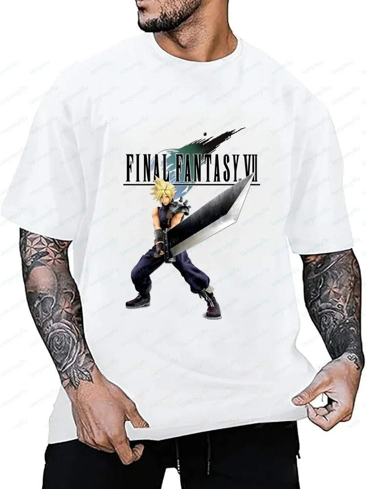 Fashion Final Fantasy VII Adult Humorous Gender-Neutral Classic Cotton Short-Sleeved T-Shirt for Both Men and Women