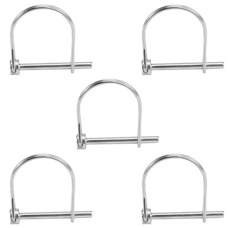 

ABGG-5PCS 4.8*50Mm Steel Pin D Arch Wire Shaft Locking Lock Pin Safety Coupler Retainer Farm Trailers Cargo Boat Lawn Garden
