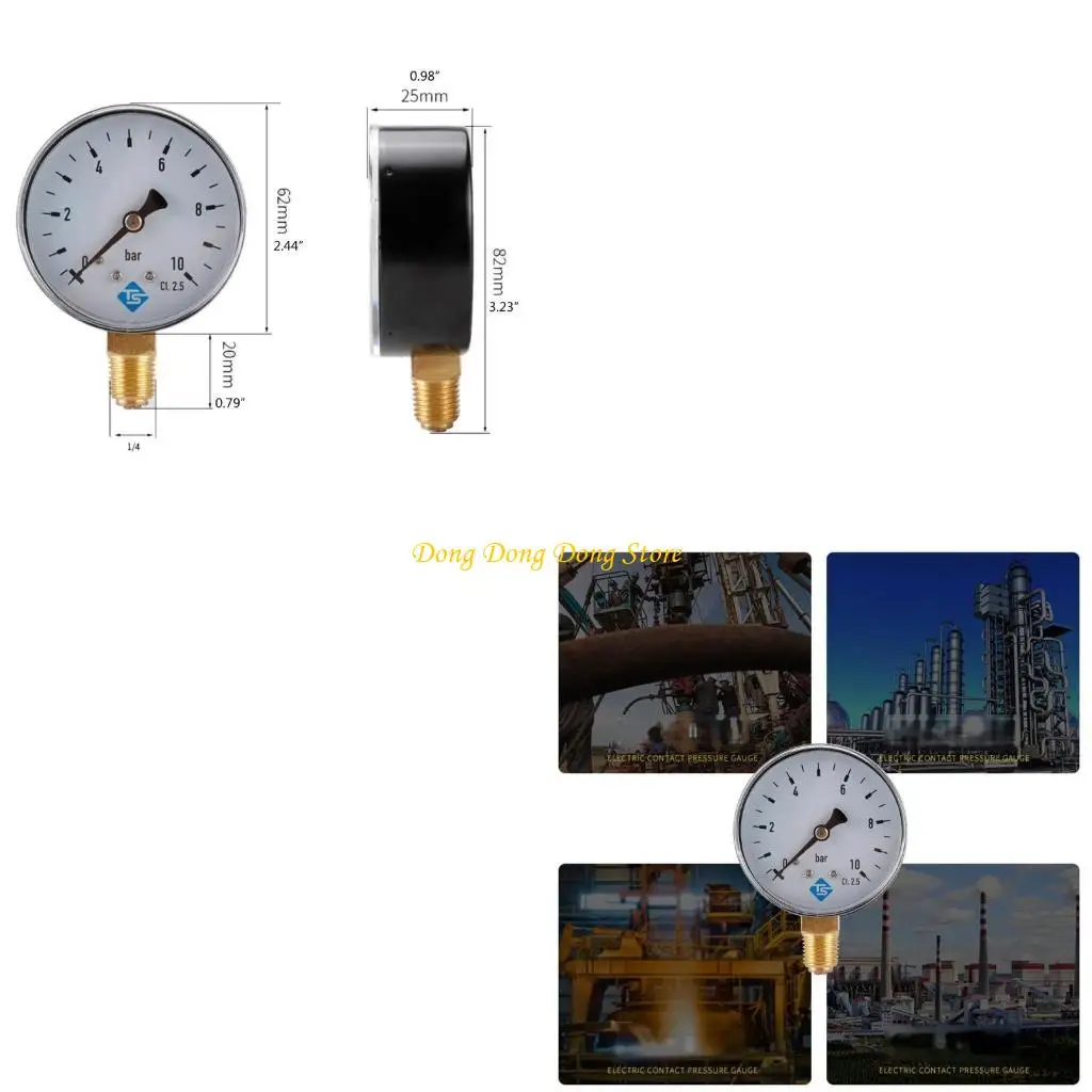 

1/4 NPT Манометр 0-10 бар компрессор сжатый давление воздуха для воздуха