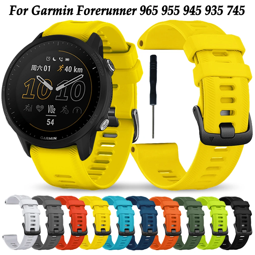 Dla Garmin Forerunner 955 Solar Forerunner 965 pasek do zegarka wymiana paska sportowa silikonowa opaska na nadgarstek bransoletka 22mm pasek do zegarka