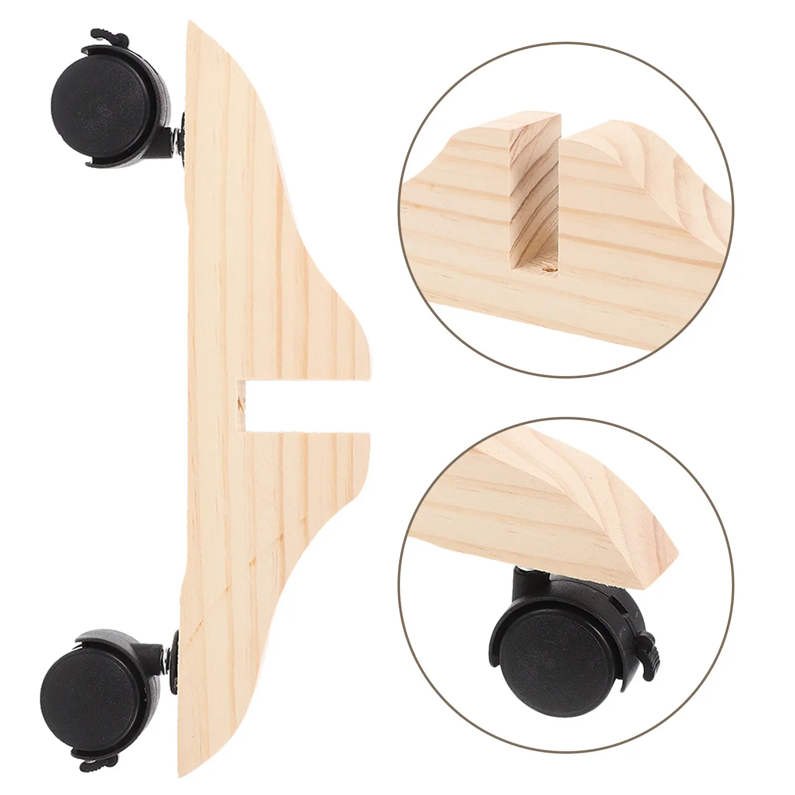 

3Pcs Wooden Room Divider Base Stand with Wheels Movable Support Feet for Privacy Screen Panel Holder Partition Bracket Home