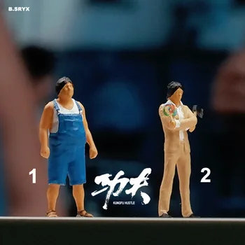 송진 핸드메이드 페인팅 1/64 중국 영화 쿵푸 스티븐 차우 디오라마 미니어처 피규어 모델, 창의적인 사진 컬렉션 