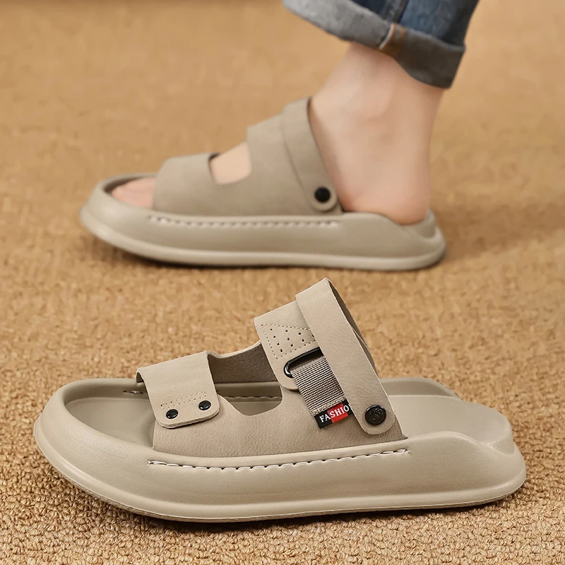 

Men's Summer Outdoor Sandals Anti-slip Wear-resistant Soft Bottom Casual Beach Slippers Driving Two-use Comfortable Sports Shoes