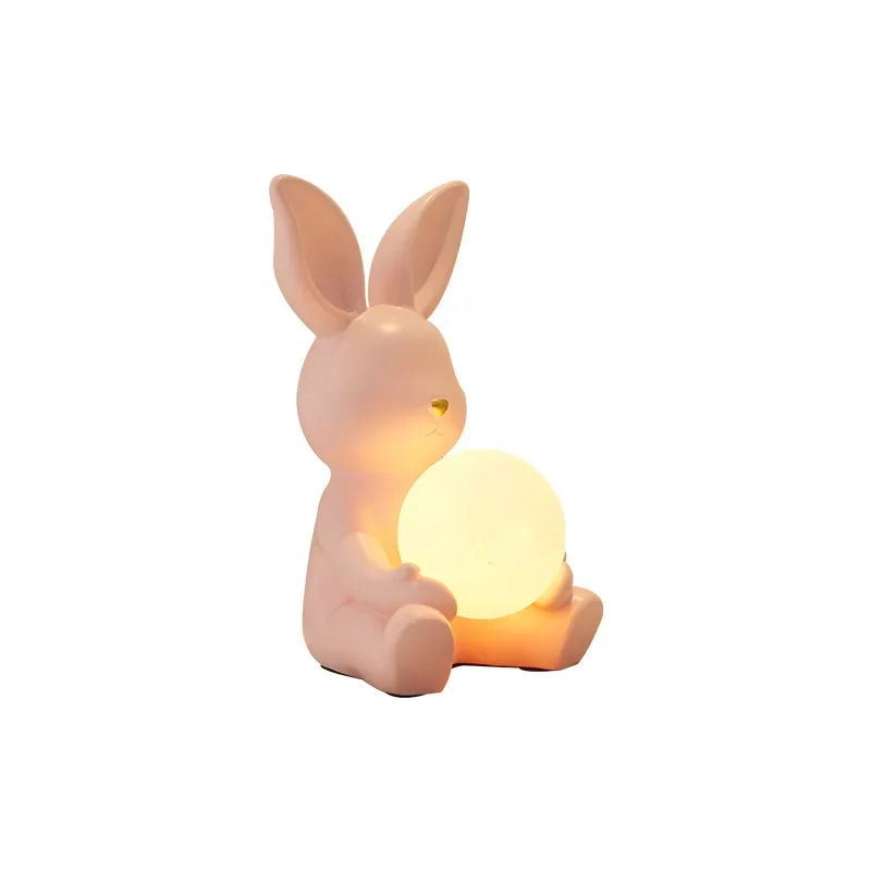 

Wedding desk lamp girl bedroom bedside romantic night light creative high-end cartoon big-eared rabbit ornament everbright lamp