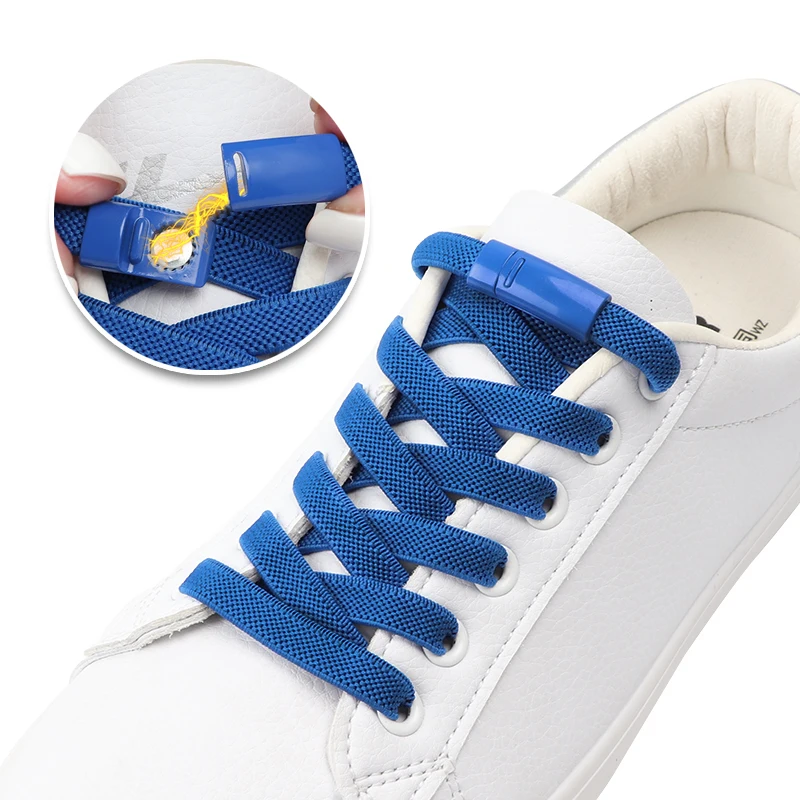 

8MM Bold Flat Elastic Laces Sneakers Magnetic Lock Shoe laces Without ties Kids Adult No Tie Shoelaces for Shoes Accessories