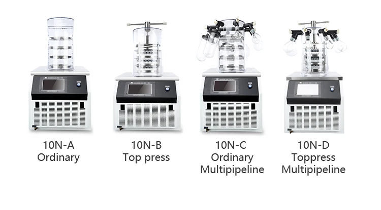 Venta caliente DW-10N fre eze secadora laboratorio alimentos equipo de secado al vacío automático fre eze secadora precio