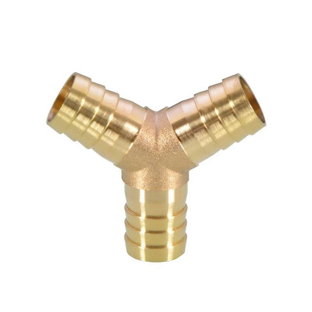 6/8/10/12/14/16 Hose Barb Tail Y-Shape 3 Ways Reudcing Euqal Brass Pipe Fitting Splitter Coupler Adapter Connector Water Gas Oil