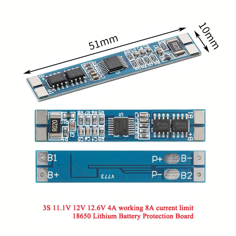 1S 3.7V 3A 4A 7.5A 10A 12A 16A 24A 3.2V 1MOS 2MOS 3MOS 4MOS 6MOS LiFePO4/Li-ion BMS PCM 18650 Lithium Battery Protection Board